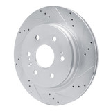 R1 2019-2025 Cadillac Escalade ESV Rear Right Drilled & Slotted Silver Brake Rotor