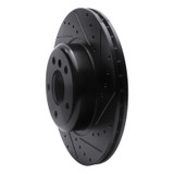 R1 11-16 BMW 528I xDrive Front Right Drilled & Slotted Black Brake Rotor