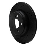 R1 00-06 BMW M5 Rear Left Drilled & Slotted Black Brake Rotor