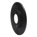 R1 71-89 Peugeot 504 Rear Right Drilled & Slotted Black Brake Rotor