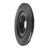 R1 16-26 Polestar Polestar 2 Rear Left Drilled & Slotted Black Brake Rotor