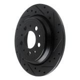 R1 99-00 Volvo V70 Rear Right Drilled & Slotted Black Brake Rotor