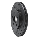 R1 84-95 Chrysler Imperial Front Left Drilled & Slotted Black Brake Rotor
