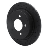 R1 04-08 Chrysler Pacifica Rear Left Drilled & Slotted Black Brake Rotor