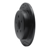 R1 03-10 Chrysler PT Cruiser Rear Right Drilled & Slotted Black Brake Rotor