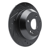 R1 15-20 Kia Sorento Rear Right Drilled & Slotted Black Brake Rotor