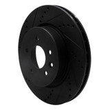 R1 00-06 Jaguar XJR Rear Left Drilled & Slotted Black Brake Rotor