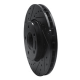 R1 97-03 Jaguar XJR Front Left Drilled & Slotted Black Brake Rotor