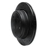 R1 95-06 Jaguar XJR Rear Right Drilled & Slotted Black Brake Rotor