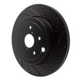 R1 18-25 Subaru WRX Rear Right Drilled & Slotted Black Brake Rotor