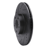 R1 04-25 Scion FR-S Front Left Drilled & Slotted Black Brake Rotor