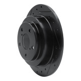 R1 90-08 Saab 9-2X Rear Left Drilled & Slotted Black Brake Rotor