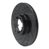 R1 85-94 Subaru GL-10 Front Left Drilled & Slotted Black Brake Rotor