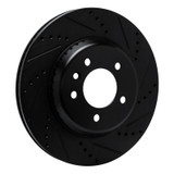 R1 20-25 Land Rover Defender 90 Rear Right Drilled & Slotted Black Brake Rotor