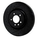 R1 18-24 Land Rover Discovery Front Left Drilled & Slotted Black Brake Rotor