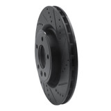 R1 18-20 Land Rover Range Rover Sport Rear Right Drilled & Slotted Black Brake Rotor