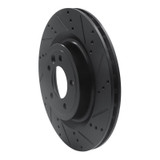 R1 14-24 Land Rover Range Rover Sport Rear Right Drilled & Slotted Black Brake Rotor