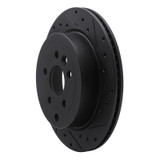 R1 08-12 Land Rover LR2 Rear Right Drilled & Slotted Black Brake Rotor