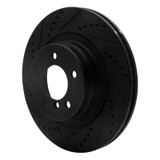 R1 06-09 Land Rover Range Rover Front Left Drilled & Slotted Black Brake Rotor