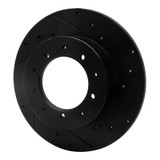 R1 74-16 Land Rover Defender 90 Rear Right Drilled & Slotted Black Brake Rotor