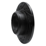 R1 74-99 Land Rover Discovery Front Left Drilled & Slotted Black Brake Rotor
