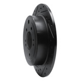 R1 16-22 Hyundai Tucson Rear Left Drilled & Slotted Black Brake Rotor