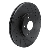 R1 04-14 Acura TSX Front Right Drilled & Slotted Black Brake Rotor