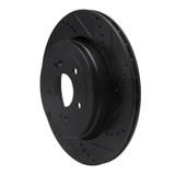R1 10-16 Hyundai Genesis Coupe Rear Right Drilled & Slotted Black Brake Rotor