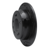 R1 09-16 Hyundai Tucson Rear Right Drilled & Slotted Black Brake Rotor