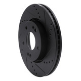R1 03-13 Hyundai Elantra Front Right Drilled & Slotted Black Brake Rotor