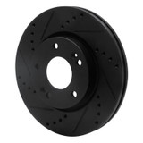 R1 03-13 Hyundai Tucson Front Left Drilled & Slotted Black Brake Rotor