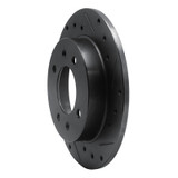 R1 97-06 Hyundai Tiburon Rear Right Drilled & Slotted Black Brake Rotor