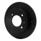 R1 97-06 Hyundai Elantra Rear Left Drilled & Slotted Black Brake Rotor