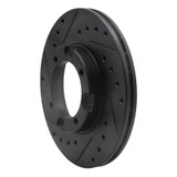 R1 87-99 Hyundai Scoupe Front Left Drilled & Slotted Black Brake Rotor
