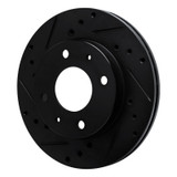 R1 89-98 Hyundai Sonata Front Left Drilled & Slotted Black Brake Rotor