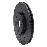 R1 11-25 Hyundai Tucson Front Right Drilled & Slotted Black Brake Rotor