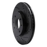 R1 02-06 Hyundai Sonata Front Right Drilled & Slotted Black Brake Rotor