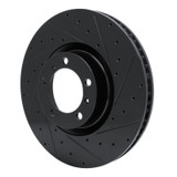 R1 10-24 Audi RS e-Tron GT Right Front Drilled & Slotted Black Brake Rotor