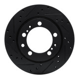 R1 91-97 Porsche 911 Right Rear Drilled & Slotted Black Brake Rotor