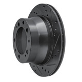 R1 87-89 Porsche 944 Except Turbo Rear Right Drilled & Slotted Black Brake Rotor