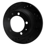 R1 87-89 Porsche 944 Except Turbo Rear Left Drilled & Slotted Black Brake Rotor
