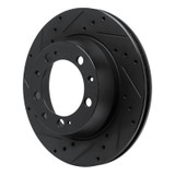 R1 86-95 Porsche 928 Rear Left Drilled & Slotted Black Brake Rotor