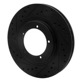 R1 86-86 Porsche 944 Turbo Front Left Drilled & Slotted Black Brake Rotor