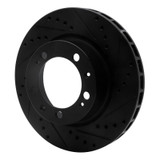 R1 86-91 Porsche 944 Except Turbo Left Front Drilled & Slotted Black Brake Rotor