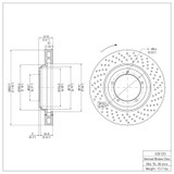 DFC 82-89 Porsche 911 Right Front Drilled Brake Rotor