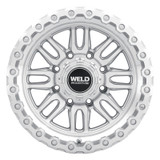Weld Off-Road Swift 17x9in - 8x180 BP - ET-12 - 124.3mm CB - Gloss Silver Machined Wheel & Ring