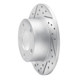R1 92-05 Audi A6 Quattro Rear Left Drilled & Slotted Geo-Carbon Rotor
