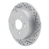 R1 04-11 Mitsubishi Endeavor Rear Right Drilled & Slotted Geo-Carbon Rotor