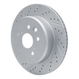R1 06-20 Lexus Gs450H Rear Left Drilled & Slotted Geo-Carbon Rotor