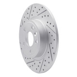 R1 15-20 Jaguar E-Pace Rear Left Drilled & Slotted Geo-Carbon Rotor
